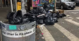 city trash and garbage can