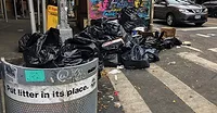 city trash and garbage can