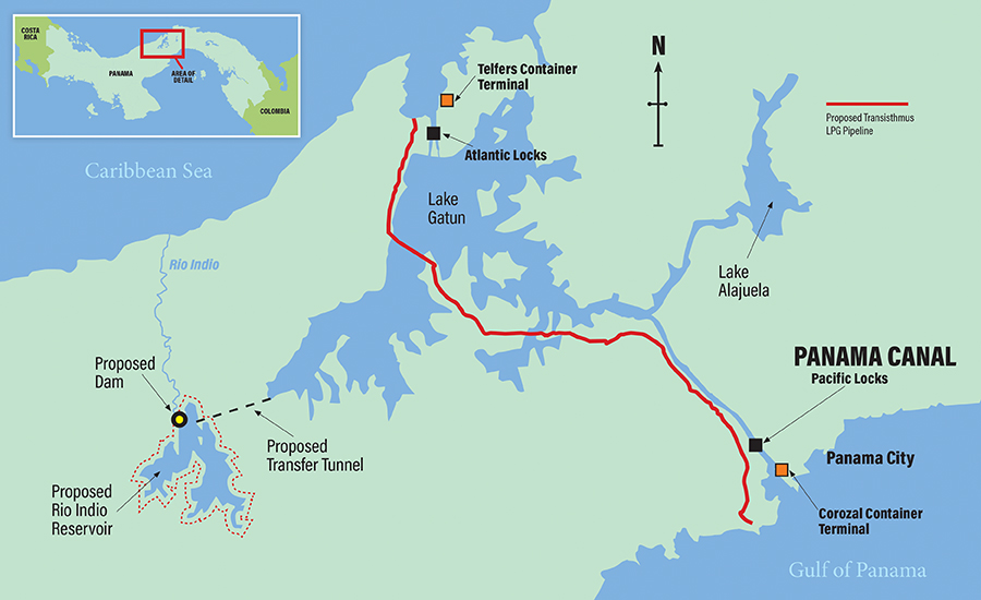 Map of the Panama Canal Map of the Panama Canal