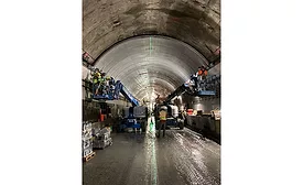 Crews installing support brackets