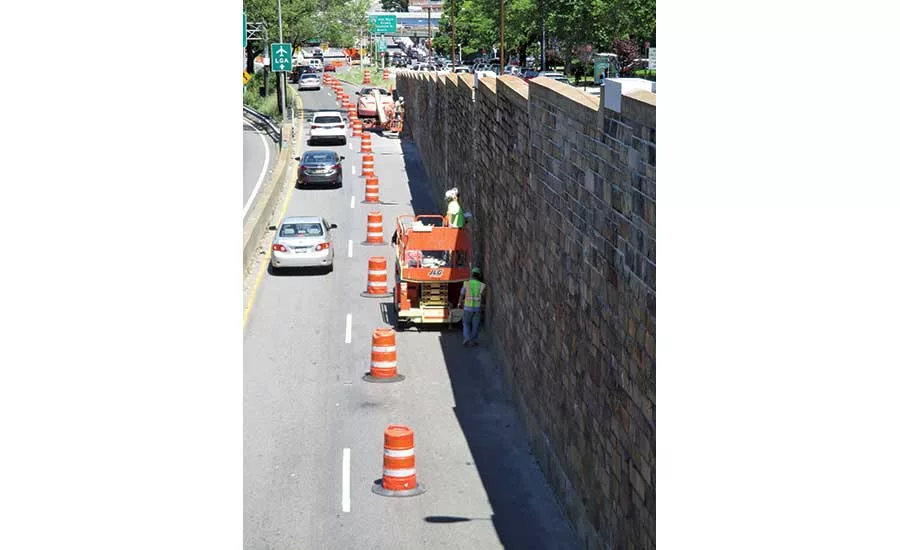 reconstruction of Union Turnpike retaining wall