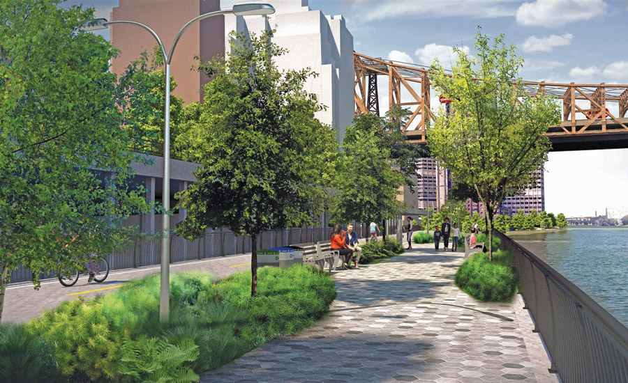 Rendering of East Midtown Greenway