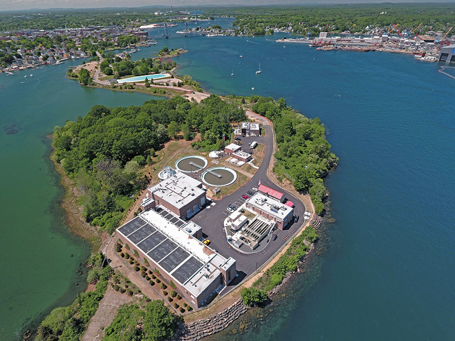 The Peirce Island wastewater treatment facility