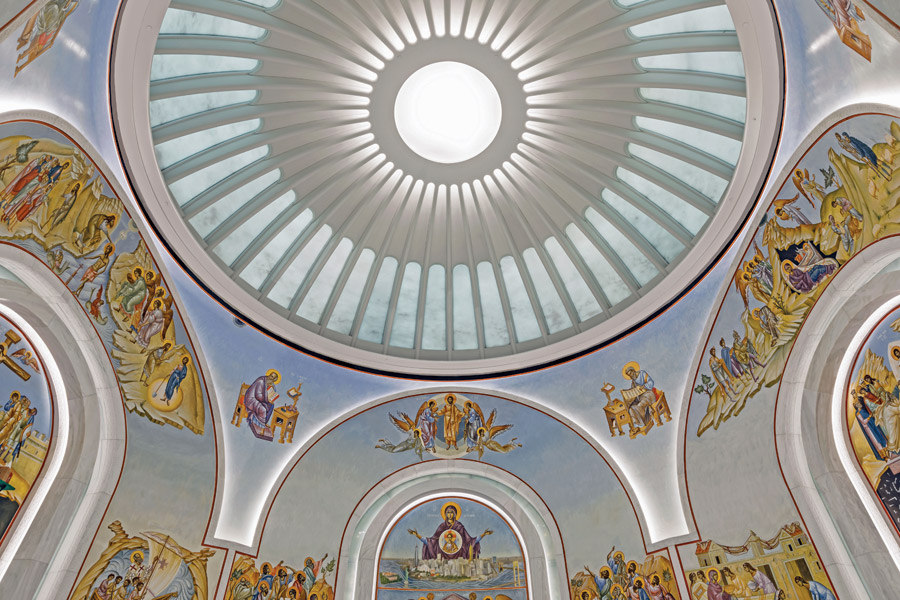 The 60-ft-wide church dome