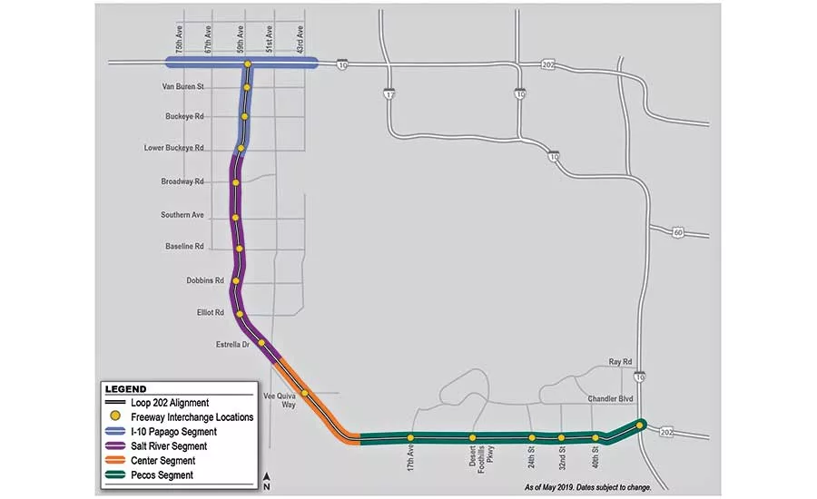 South Mountain Freeway map