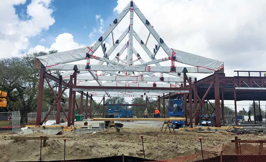 Wooden beams frame