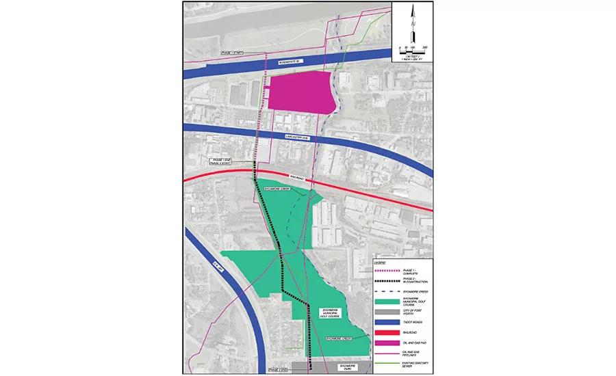 Map showing pipe alignment