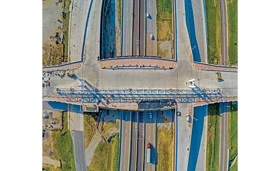 Aerial view of the signature bridge