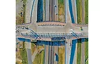 Aerial view of the signature bridge