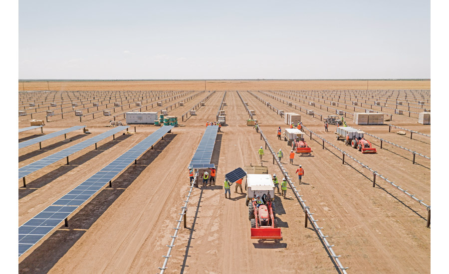 field of solar panels