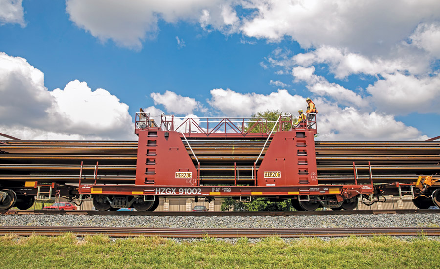 Crews deliver new rail sections