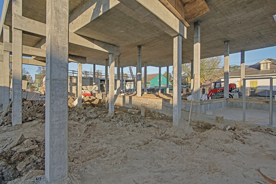 concrete and steel supports