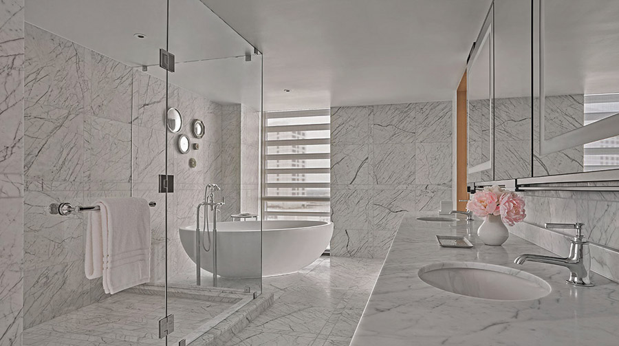 floor-to-ceiling marble bathrooms