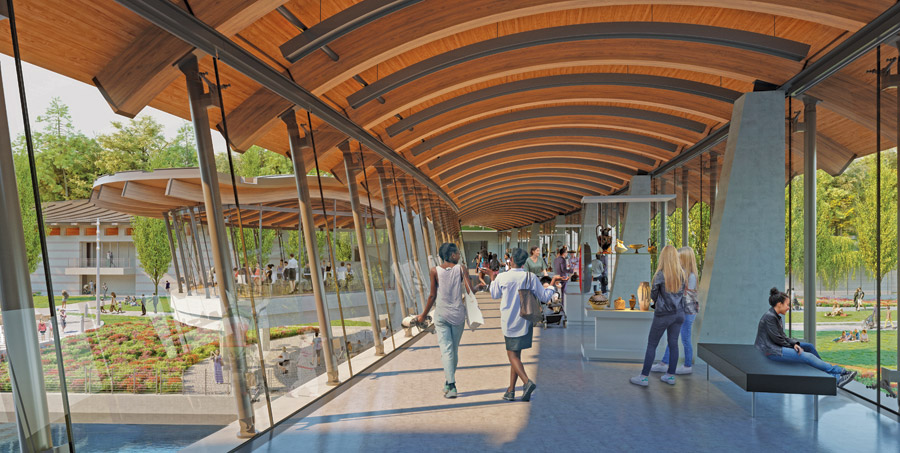 copper and timber roof