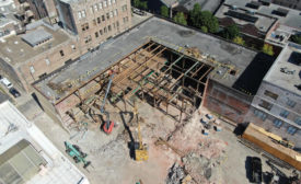 A bird’s-eye view of the construction site