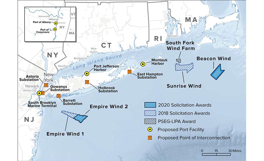 Map of Offshore Wind Farms in New York State