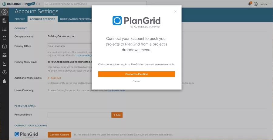 PlanGrid integration