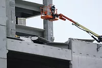 Partial parking deck collapse