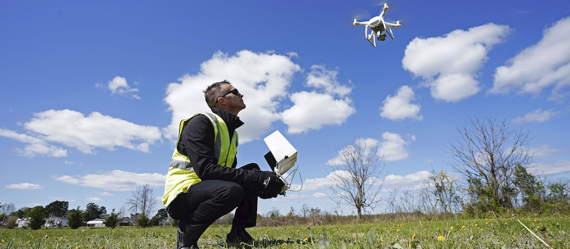 Engineer board fights drone survey photographer