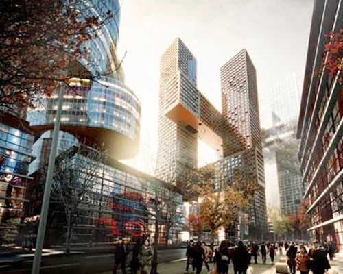 Unusual Tower Creates Landmark for Seoul Development