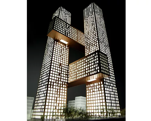 Unusual Tower Creates Landmark for Seoul Development