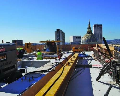 Tensioning Eases Stress on a 13-Story Sustainability Showcase