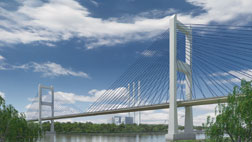 Louisiana cable-stayed span will surpass Ravenel Bridge as North America’s longest.