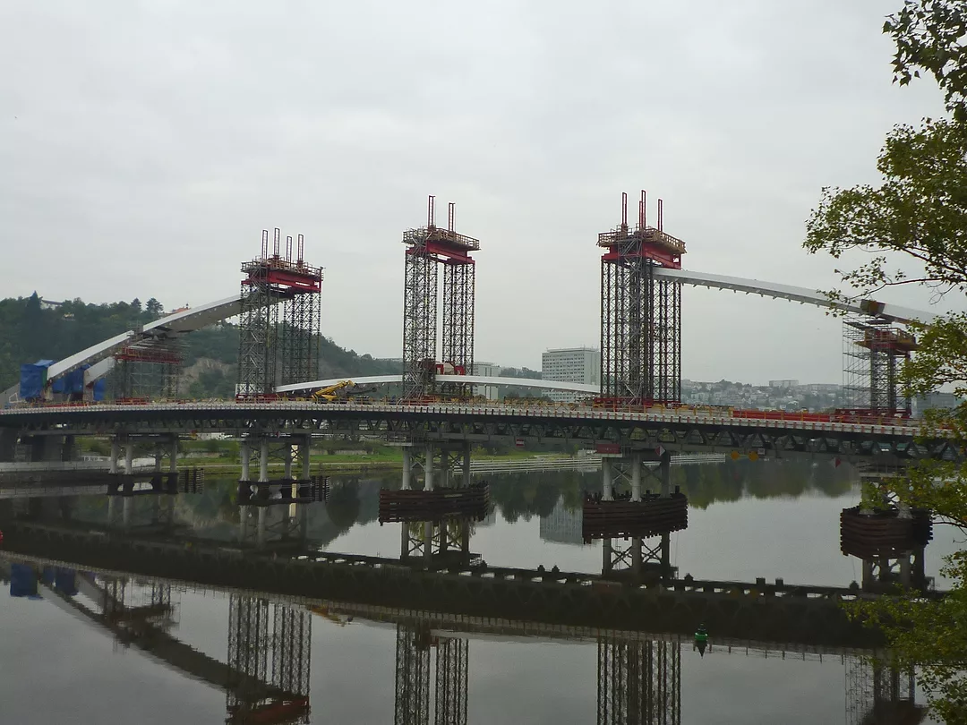 Unusually Slender Arch Marks Prague Bridge