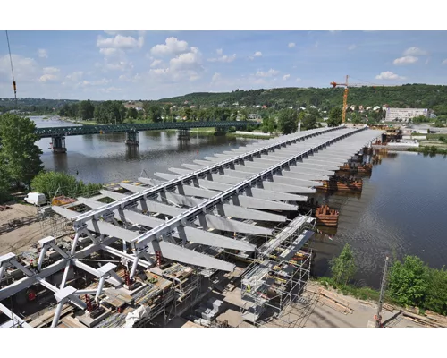Unusually Slender Arch Marks Prague Bridge