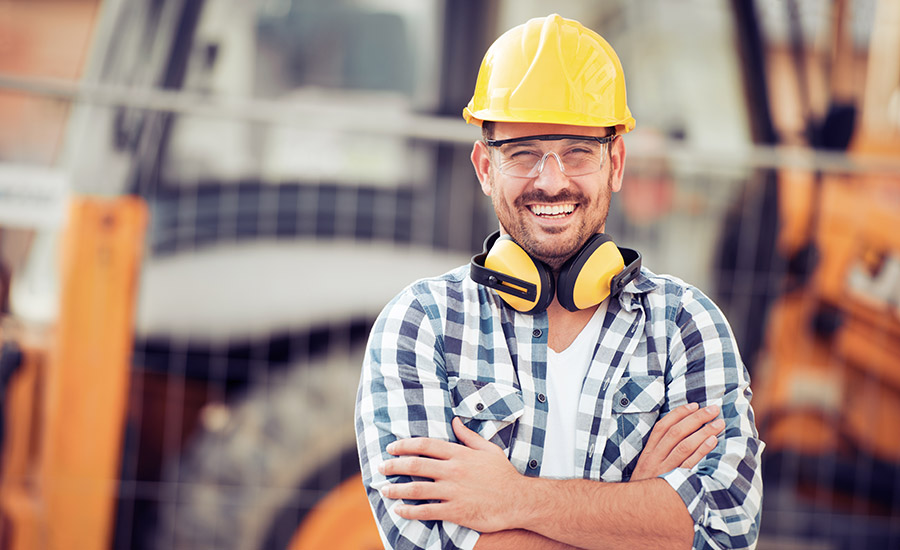 smiling construction man