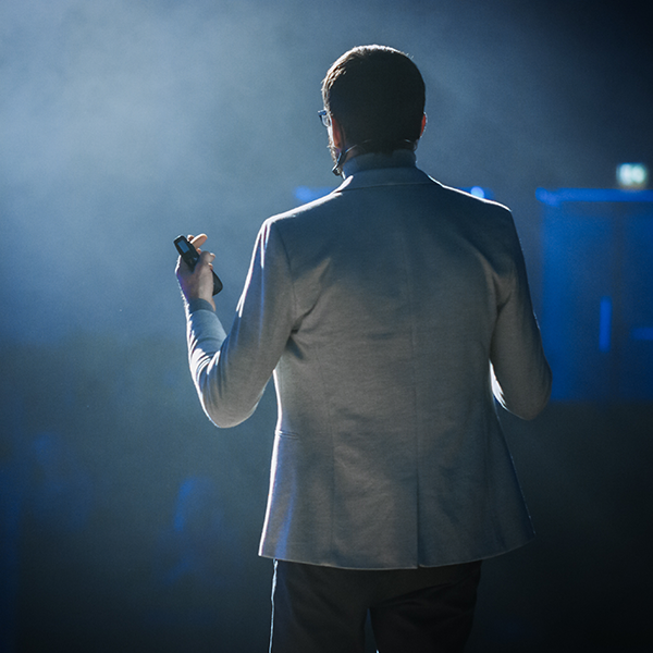 conference speaker presenting