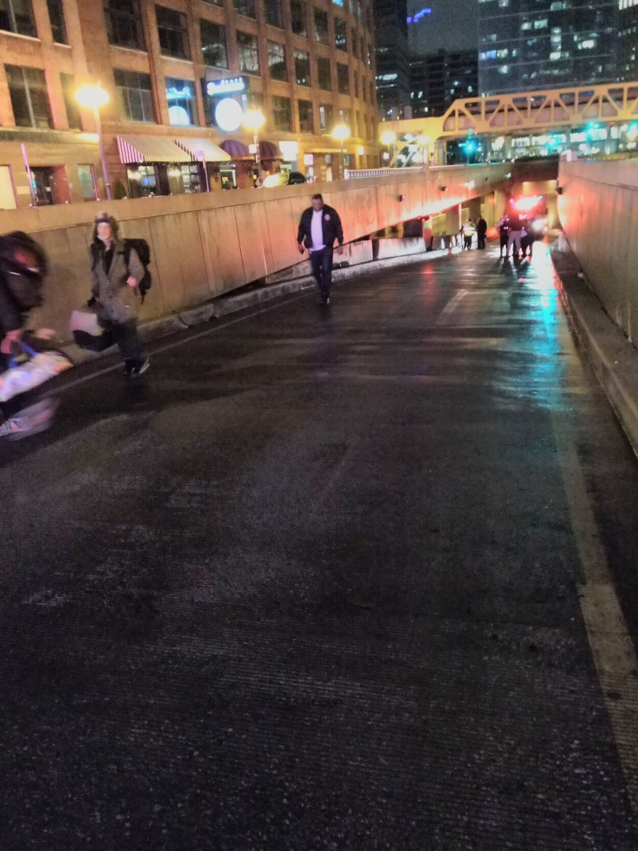 Lower Wacker Drive Flooded in Chicago