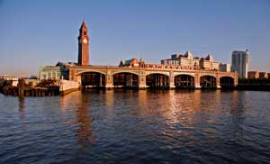 Tishman Construction's banner 2008 included the $71 million renovation of the Hoboken Ferry Terminal in Hoboken, N.J., which included the reconstruction of the city's landmark clock tower. (Image courtesy of Tishman Construction)