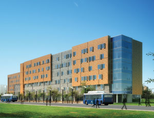 Cannon Design created the South Ellicott Housing building at the University at Buffalo’s South Campus.