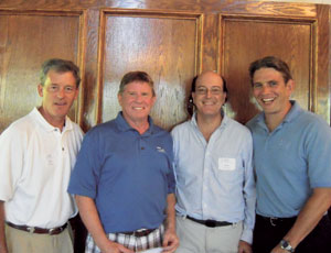 The wining foursome from the URS Corp. team (left to right): Rick Pilgrim, Bill Ettenger, Dave Kline and Derek Brown. They were among the 112 participants in ACEC/CO’s Member/Guest Golf Tournament held at Hiwan this year.