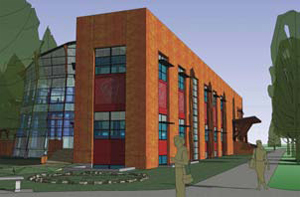 Rendering of $5.9-million Native American Studies Center being constructed at the University of Montana in Missoula.