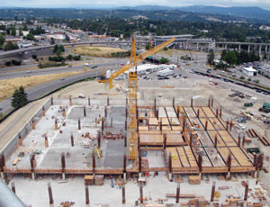 The Port of Seattle stalled work on the Sea-Tac car rental facility while it obtained funding for the project. Turner Construction is the general contractor.