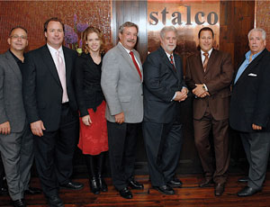  Stalco Construction, Inc. held its second Real Estate Movers and Shakers Reception. 200 professionals attended the reception held in Islandia, NY. (From Left): Jo-Mark Installations President, Mark Soriano, Stalco Construction Vice President of Operations Kevin Dunathan, Ante Architecture Principal and UPworld.com CEO and Co-founder Jennifer Magee, Sidney B. Bowne & Son Director of Business Development, Kevin Mulligan, Stalco Construction Principal, Kevin G. Harney, Stalco Construction President, Alan Nahmias, and Jo-Mark Installations Project Managaer, John Tassone.