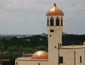 Gold domes rising from Fort Hood’s replica of a Middle East village.