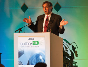 Bob Murray, vice president of economic affairs for McGraw-Hill Construction, speaking at the Outlook 2010 Executive Conference, told participants that the 2010 market will experience a slow upward climb.