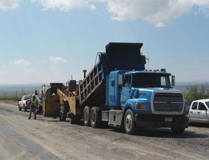 Early stimulus lettings funded more than 200 small-scale projects such as this West Texas route built by C&C Road Construction south of Fort Stockton.