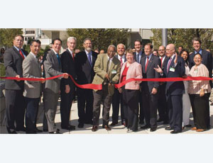 Jonathan Rose Companies and Malkin Properties both of New York City, held a ribbon-cutting ceremony marking the opening of Metro Green Apartments, a 50-unit affordable LEED Gold designed housing development on Henry Street between Atlantic Street and Washington Boulevard in Stamford, Connecticut. Pictured from left are: David S. Watson, Senior Vice President, JP Morgan Chase; State Representative, Carlo Leone, Stamford Mayor, Dannel P. Malloy; State Senator, Andrew McDonald; Jonathan F.P. Rose, President, Jonathan Rose Companies; E. Philip McKain, President & CEO, Community Action Agency for the Greater Stamford Area; Michael Fedele, Lt. Governor, State of Connecticut; Joan McDonald, Commissioner, Connecticut Department of Economic and Community Development; US Congressman, Jim Himes; Richard Blumenthal, Attorney General, State of Connecticut; Steve Gerencser, Senior Adviser to US Senator Christopher J. Dodd; Timothy F. Bannon, President & Executive Director, Connecticut Housing Finance Authority; Residents, Yralda Moran and Dolores Vasquez; and Anthony E. Malkin, President Malkin Holdings. 