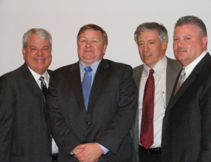 CEA�s 2010 officers are, from left, Michael Walton, secretary; Patrick Callahan, first vice president, Hathaway Dinwiddie; Chuck Palley, past president/treasurer, Cahill Contractors; and Rick Martellaro, president, Lathrop Construction. Not pictured is Robert Hood, vice president, Clark Construction Group � California LP. 