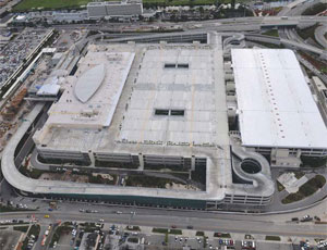 This aerial shows the Miami Intermodal Center project, currently being wrapped up by Turner Construction Co.’s Miami office.