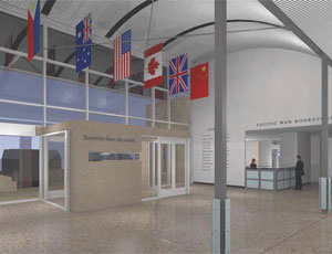 A view of the lobby of the Bush Gallery, which was built by Duecker Construction using CM-at-risk.