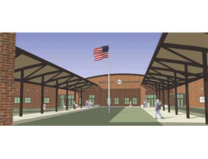 ShenkelShultz Architecture of Orlando designed and Balfour Beatty Construction is building an elementary and middle school at Fort Bragg, N.C. Image courtesy of Balfour Beatty Construction.