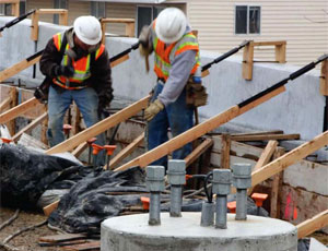Crews brace concrete forms along 3100 South for the West Valley extension project, which will carry passengers from the 2100 South Station south and west through Chesterfield and Decker Lake areas.