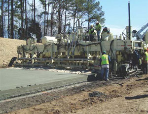 Recent paving activity on the I-385 project. Closure of section of South Carolina interstate highway is allowing SCDOT to complete the project in just eight months.
