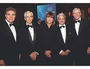 Honorees Edward Cruz, Robert E. Selsam, Janette Sadik-Khan and Frank J. Sciame with New York Building Congress Chairman Stuart E. Graham.