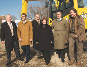 Patrick Ahern, President, Edward Ehrbar, Inc., Michael Allegretti, The Climate Group, David Grezlak, Chairman and CEO, Komatsu America, Denise Richardson, Managing Director, General Contractors Association of New York, James Gennaro, NYC Councilmember and Chair of the Committee on Environmental Protection and Peter Tully, President, Tully Construction.